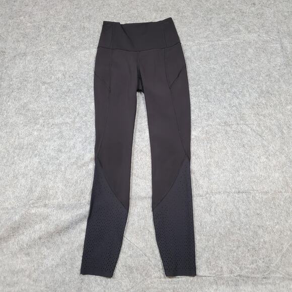 Lululemon Leggings Womens 2 Anew Black Yoga Run Gym Workout Athletic - Picture 1 of 8